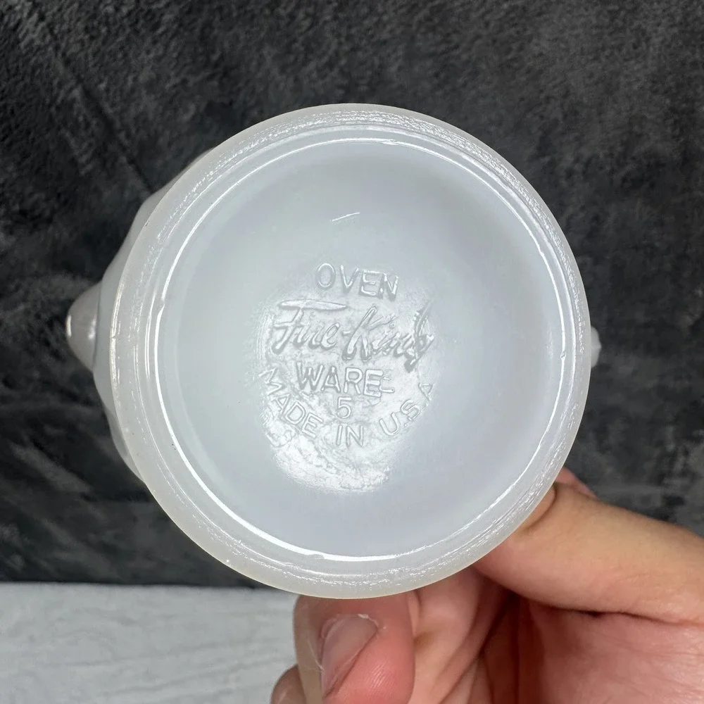 Vintage Fire King Ovenware Creamer glass gold trimmed Classic